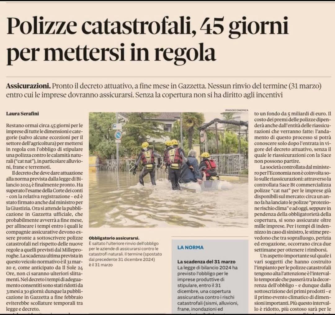 OBBLIGATORIA LA STIPULA PER LE AZIENDE…